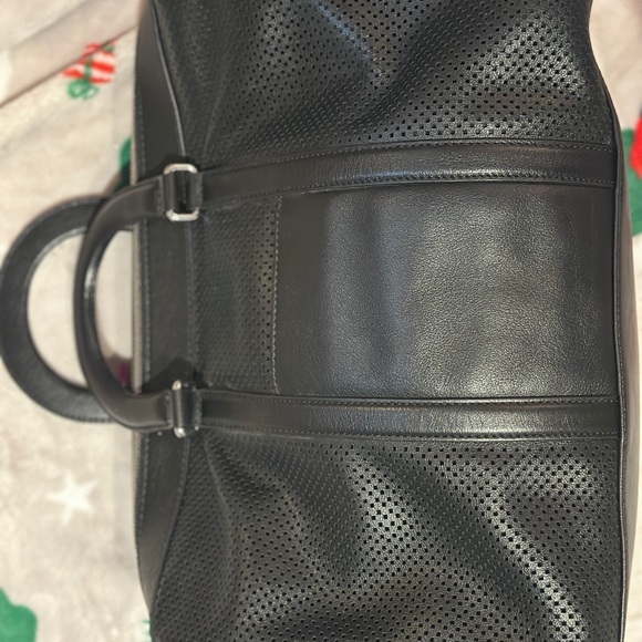 Michael Kors Libby Large Perforated Leather Travel Tote Bag (Black) - Picture 7 of 14